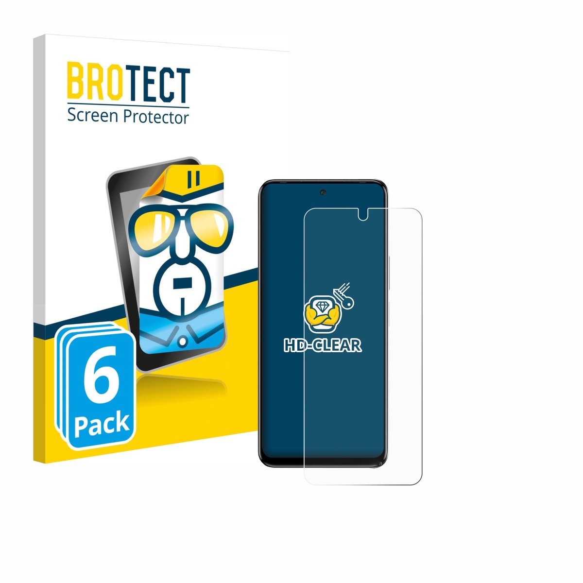 BROTECT - Screenprotector voor Infinix Hot 12 - Folie Beschermfolie transparant 6 Stuks