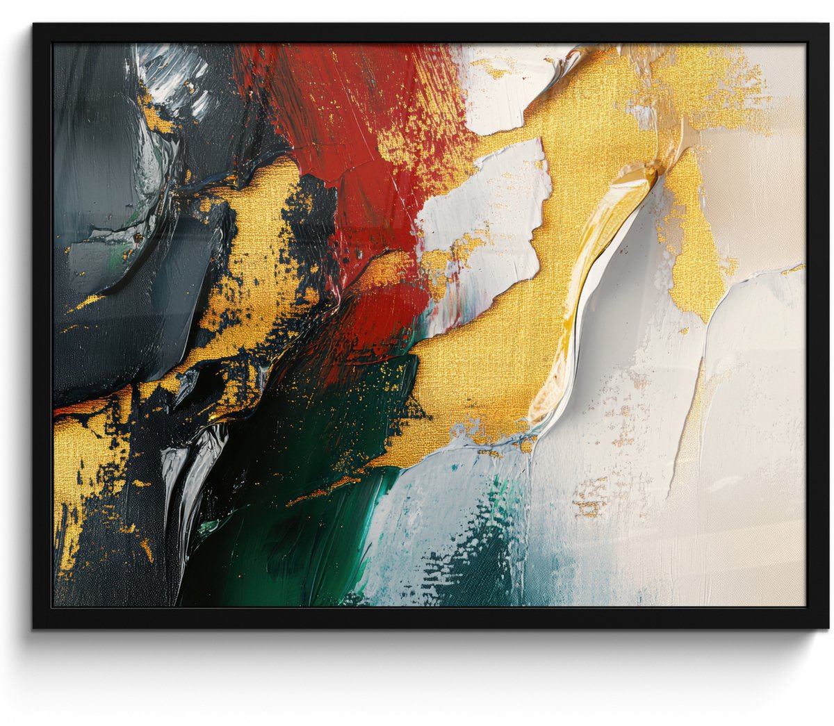 FrameYourWall Poster in lijst - Fotolijst 70x50 cm - Posters - Modern - Kerst - Abstract - Goud - Posterlijst zwart - Decoratie - Wanddecoratie woonkamer - Kerstdecoratie voor binnen - Kerstversiering - Kerstmis versiering in huis - Kerstaccessoires Abstract - Kerst