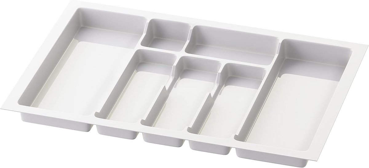 Uitsnijdbaar Bestekbak Lade-Organizer 70 cm Breed Wit met 7 Vakken