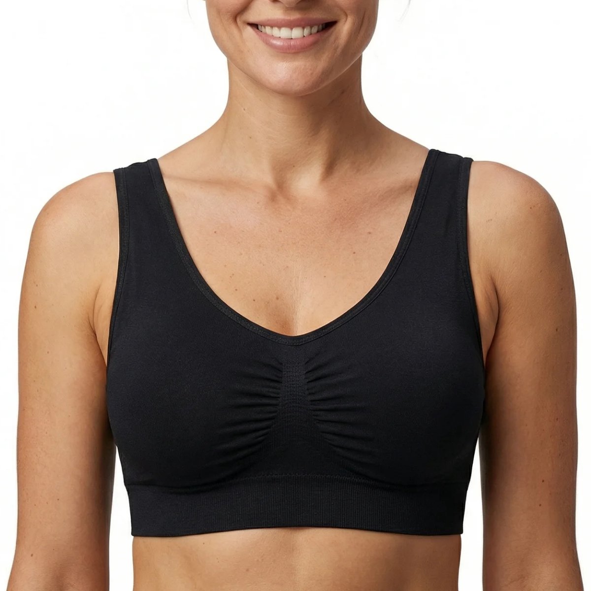 RENALUX - BH Zonder Beugel Voorgevormd - Sport BH Dames - Sportbh - Beugelloze BH - Comfort met Vulling Uitneembaar - Push Up Bh's - Magic Bra - Dames Kleding - Ondergoed - S