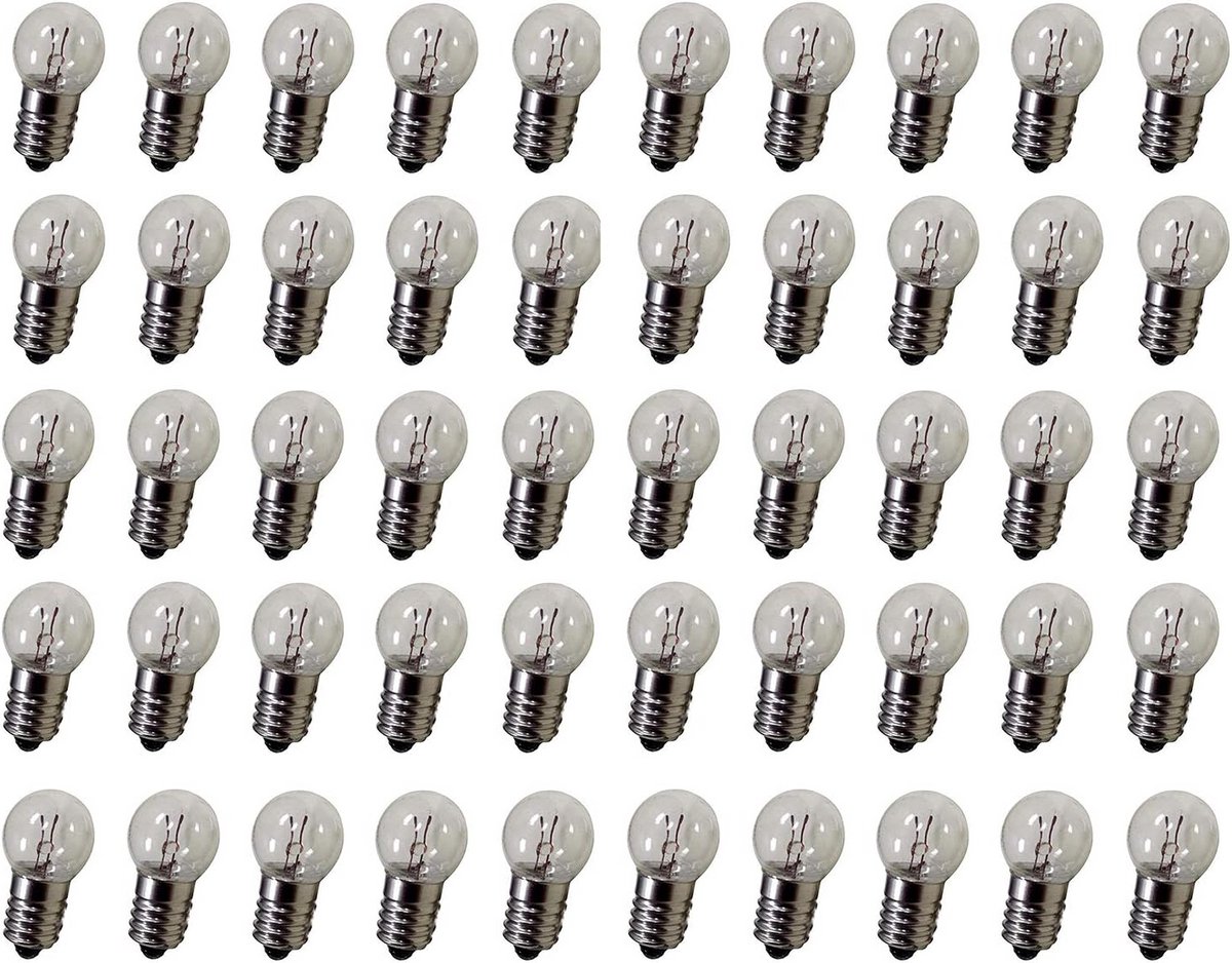 50 Stuks E10 Miniatuur Gloeilampen 3.8V 0.3A Warm Wit voor Apparatuur en Zaklampen