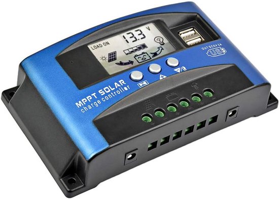 MPPT Solar Laadregelaar 30A met LCD Scherm en Dubbele USB | Geschikt voor Loodzuur & Lithium Accu's