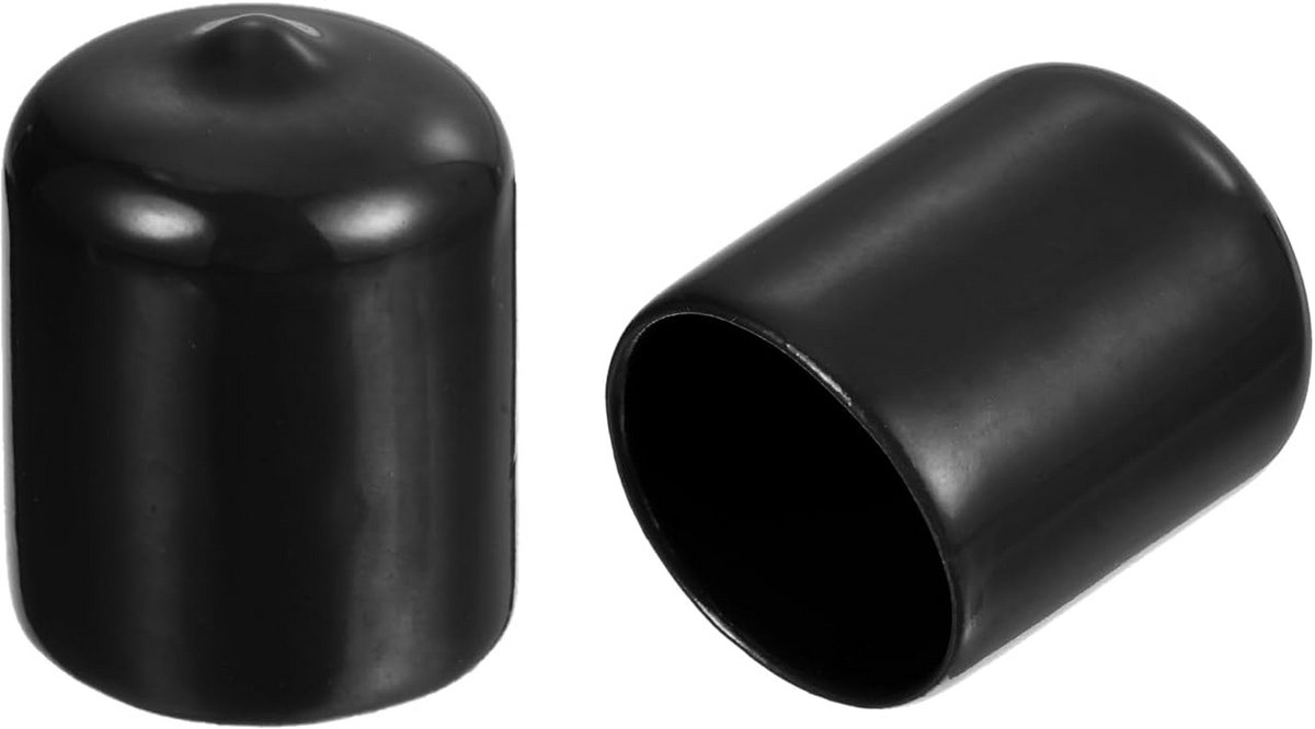 50 Stuks Ronde Rubberen Eindkappen voor Buismeubels, Zwart, 21 mm Binnendiameter