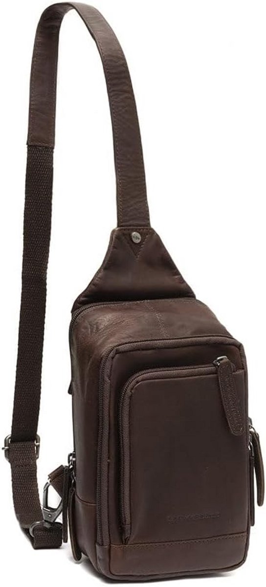 Leren schoudertas voor heren en dames 24 cm, bruin