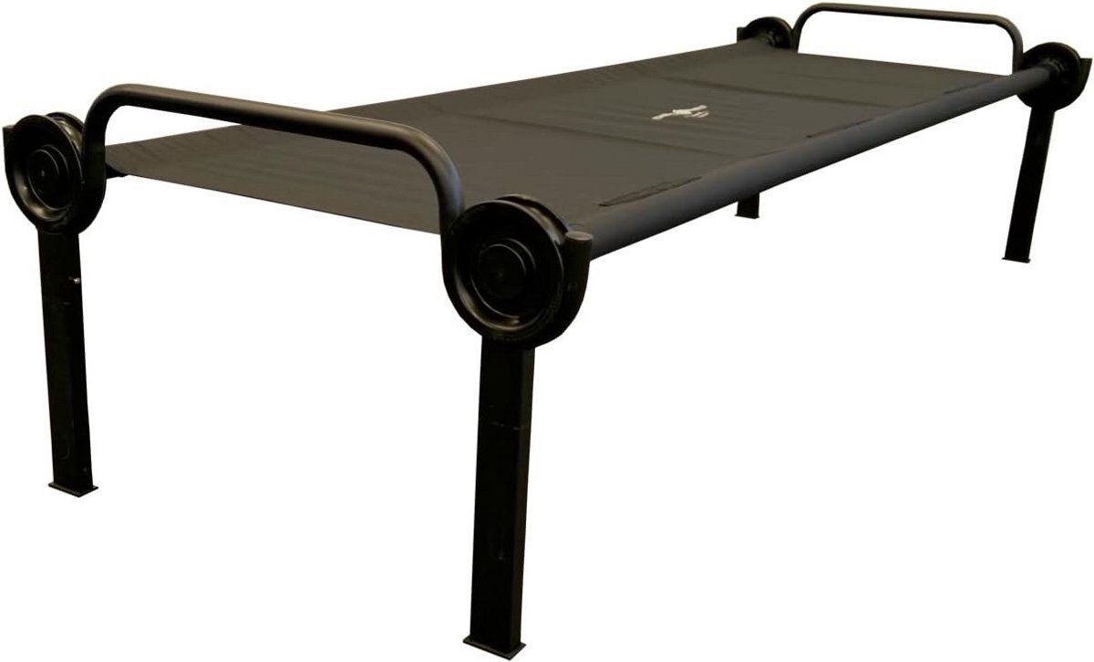 Opvouwbaar Eenpersoons Kampeerbed - Robuust en Compact - Zwart