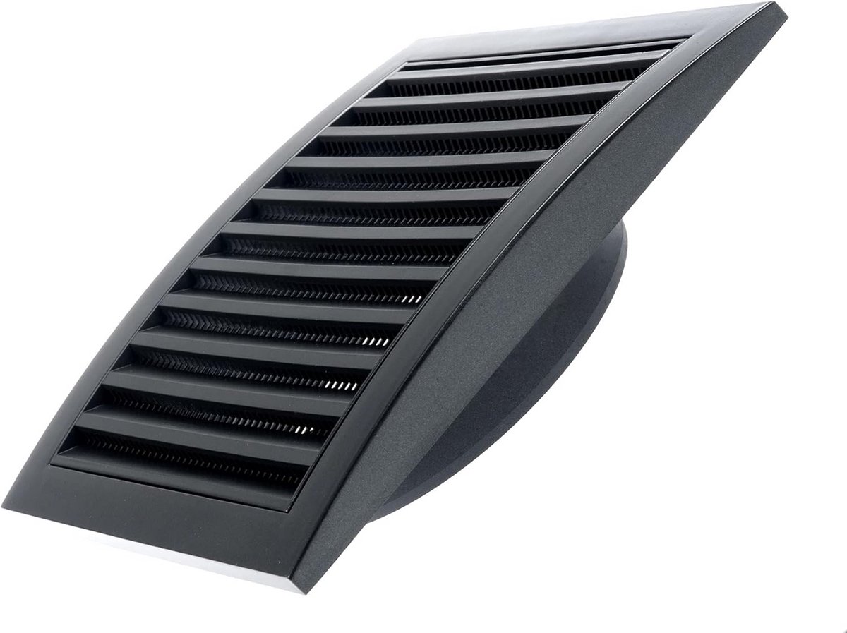 Rond Ventilatierooster 125 mm Antraciet met Schuifregelaar en Flens