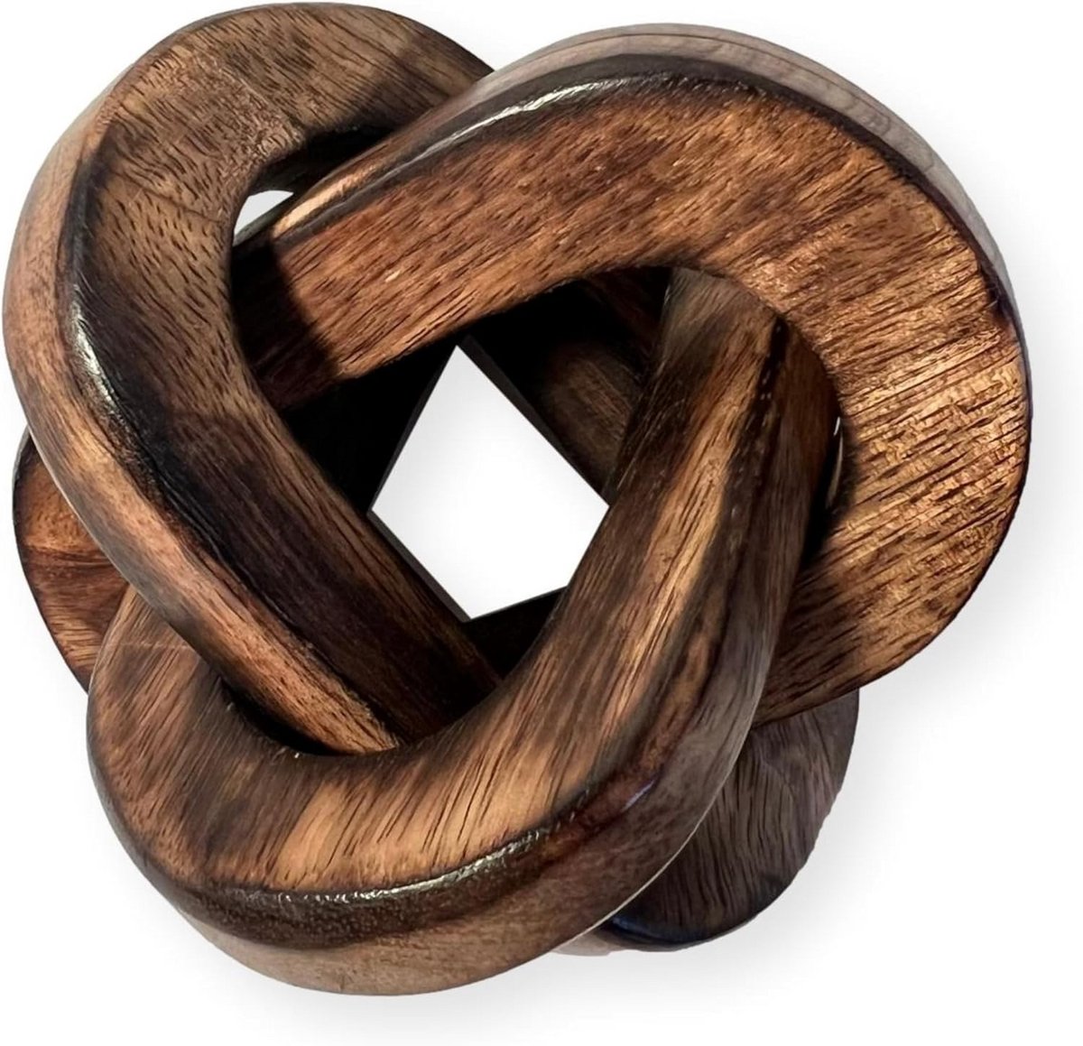 Rustiek Houten Knoop Ornament 3 Schakels voor Woondecoratie