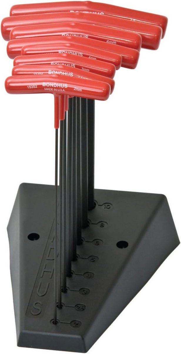 Set van 8 T-Handvat Inbussleutels (2-10mm) met Standaard - 9 Inch