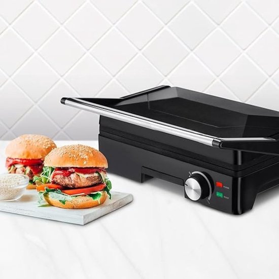 Florixa® Contactgrill Met Uitneembare Platen - Contactgrill - Multi Grill - Zwart - 31cm x 16cm x 36cm — afbeelding 5