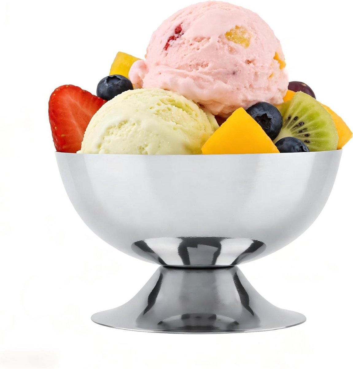 RVS ijskom voor desserts en snacks, herbruikbare slakom, milkshakebeker