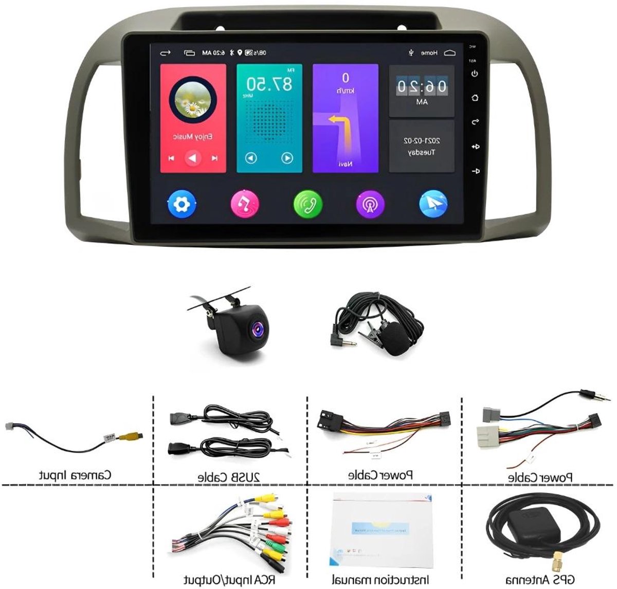 Premium - Autonavigatie Navigatiesysteem - Multimedia - 9 inch Scherm - Touchscreen - Carplay - Android Auto - 2+32 GB - Achteruitrijcamera - Geschikt voor 02-09 Nissan MICRA 3 K12 - Zwart Model - Ingebouwd - China 2021
