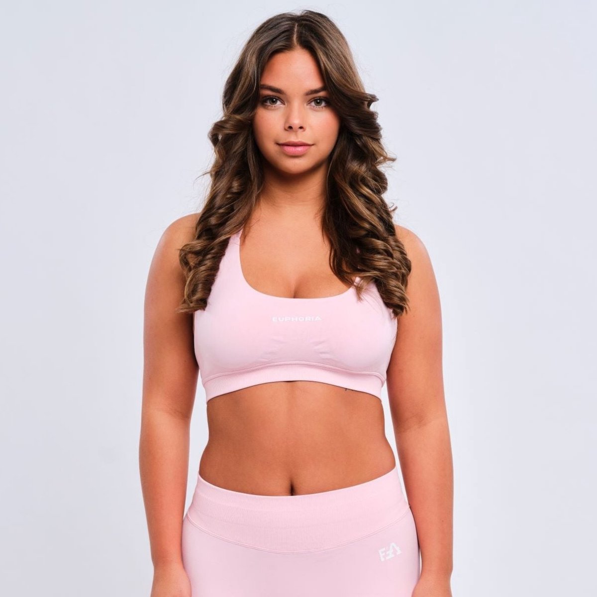 Euphoria Sport BH - Sportkleding Dames - Zonder Beugel - Uitneembare Pads - Vochtafvoerend - Pastel Roze - Maat M