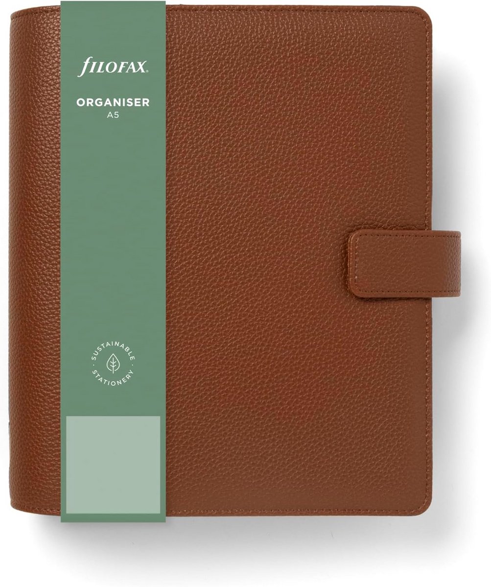 A5 Organizer Agenda in Mokka Kleur met Veganistisch Nerfleer Look