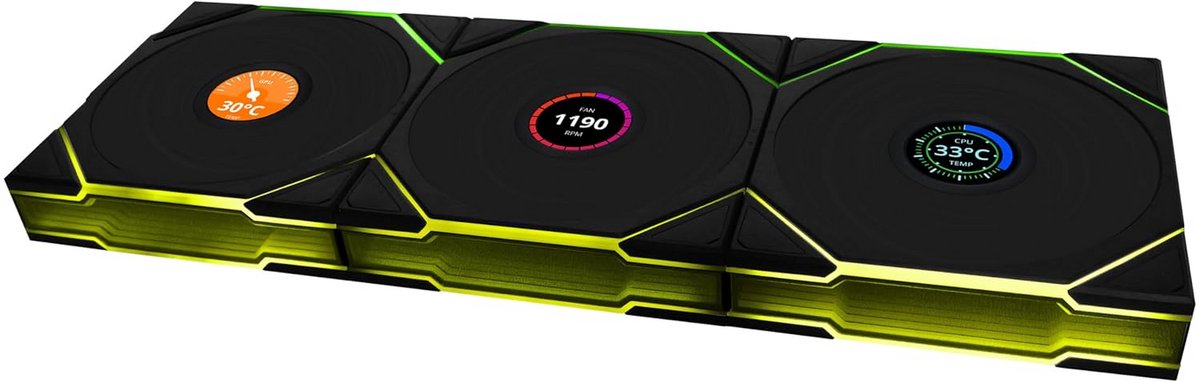 PC Ventilator Set - Case Fans - Behuizing Koeling - Draadloze Connectiviteit - 120mm - Zwart