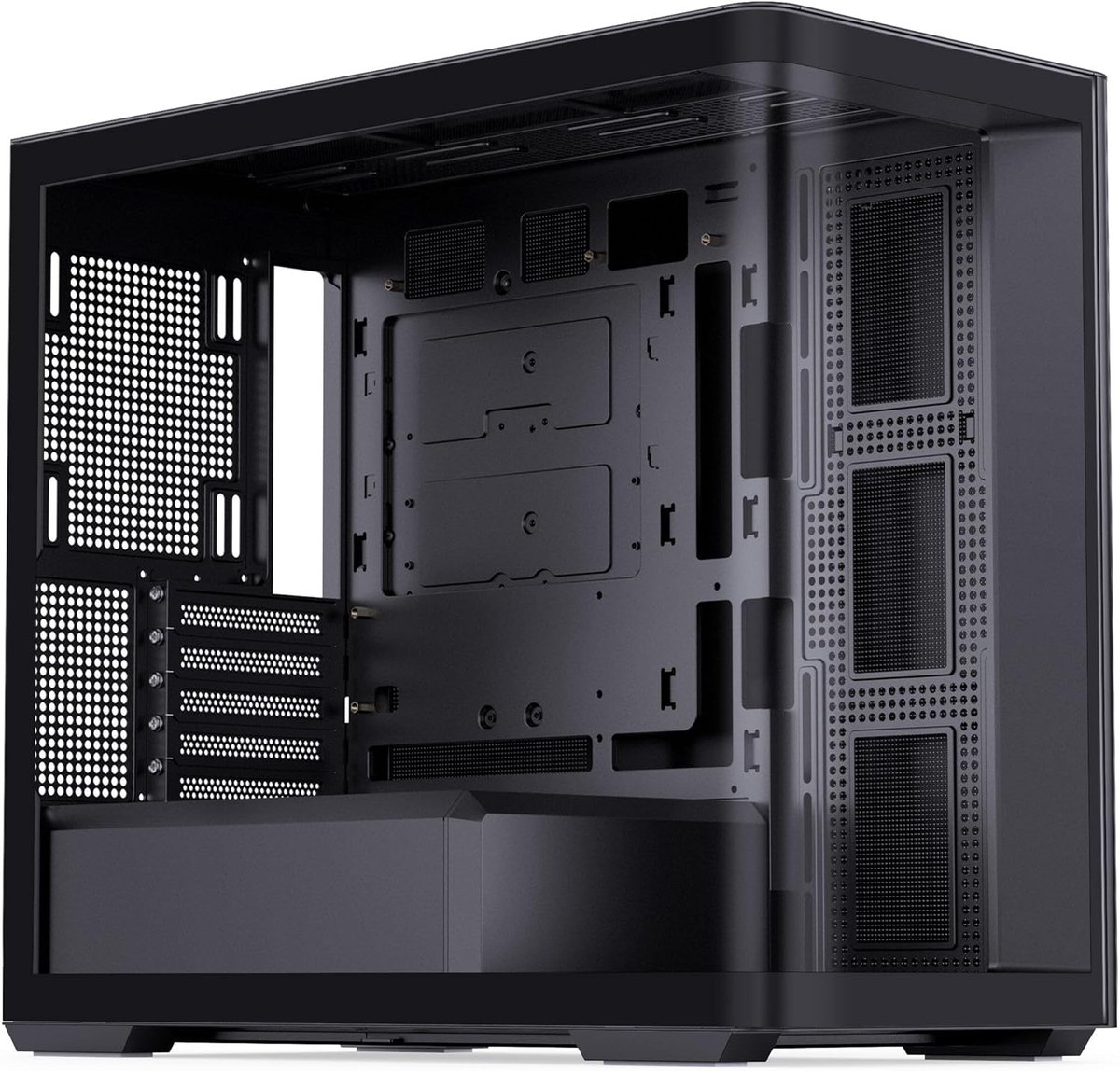 Mid-Tower PC Behuizing met 270 Graden Gebogen Gehard Glas - Zwart
