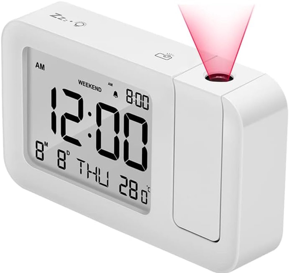 Digitale Projectiewekker met Datum, Week en Temperatuur - Helder Nachtdisplay