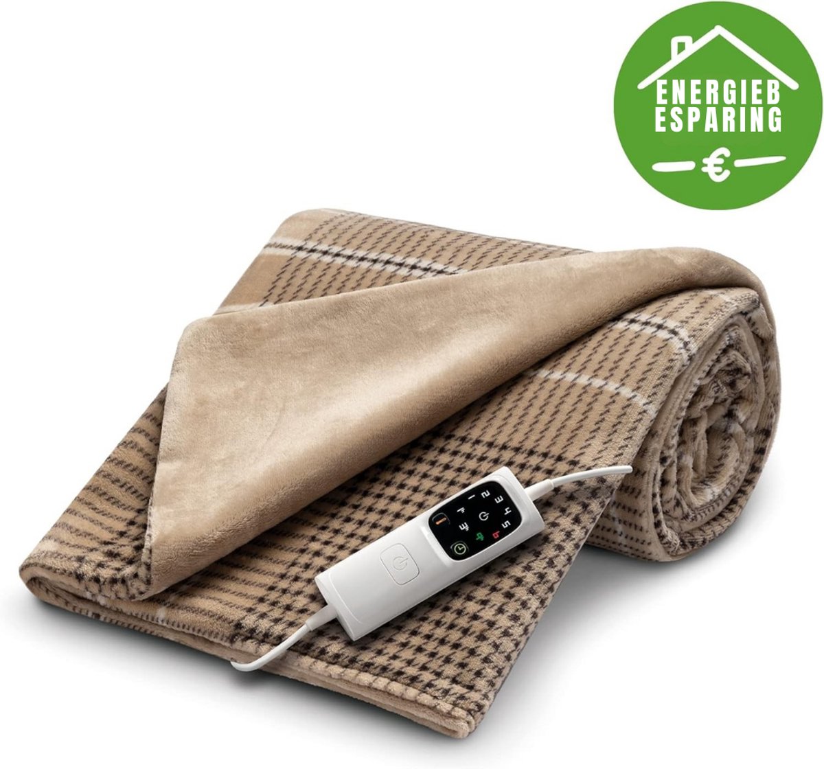 DYNA® Elektrische onderdeken - Onderdeken - Elektrische onderdeken 1 persoons - Beige - 180cm x 140cm x 1cm – foto 3