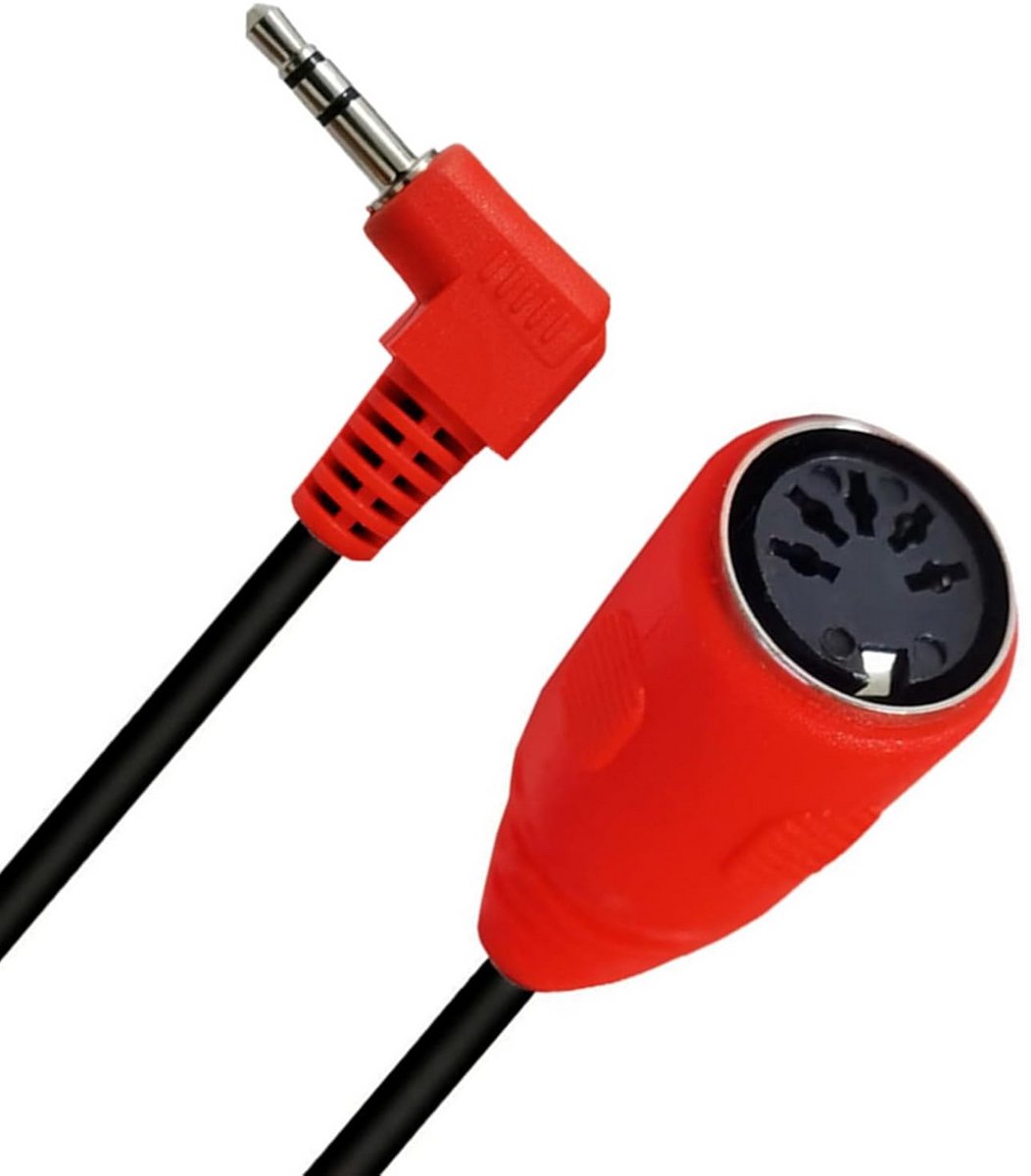 Audiokabel - Stereo Jack Kabel - Muziekapparatuur - 90 Graden Hoek - 05 Meter - Rood