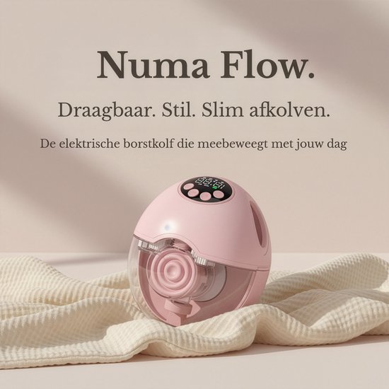 Numa Flow - Draadloze Elektrische Borstkolf - Set van 2 - Inclusief Opbergkoffer - Handsfree, Stil & Discreet Onder Kleding - BPA-vrij van Merkloos — afbeelding 2