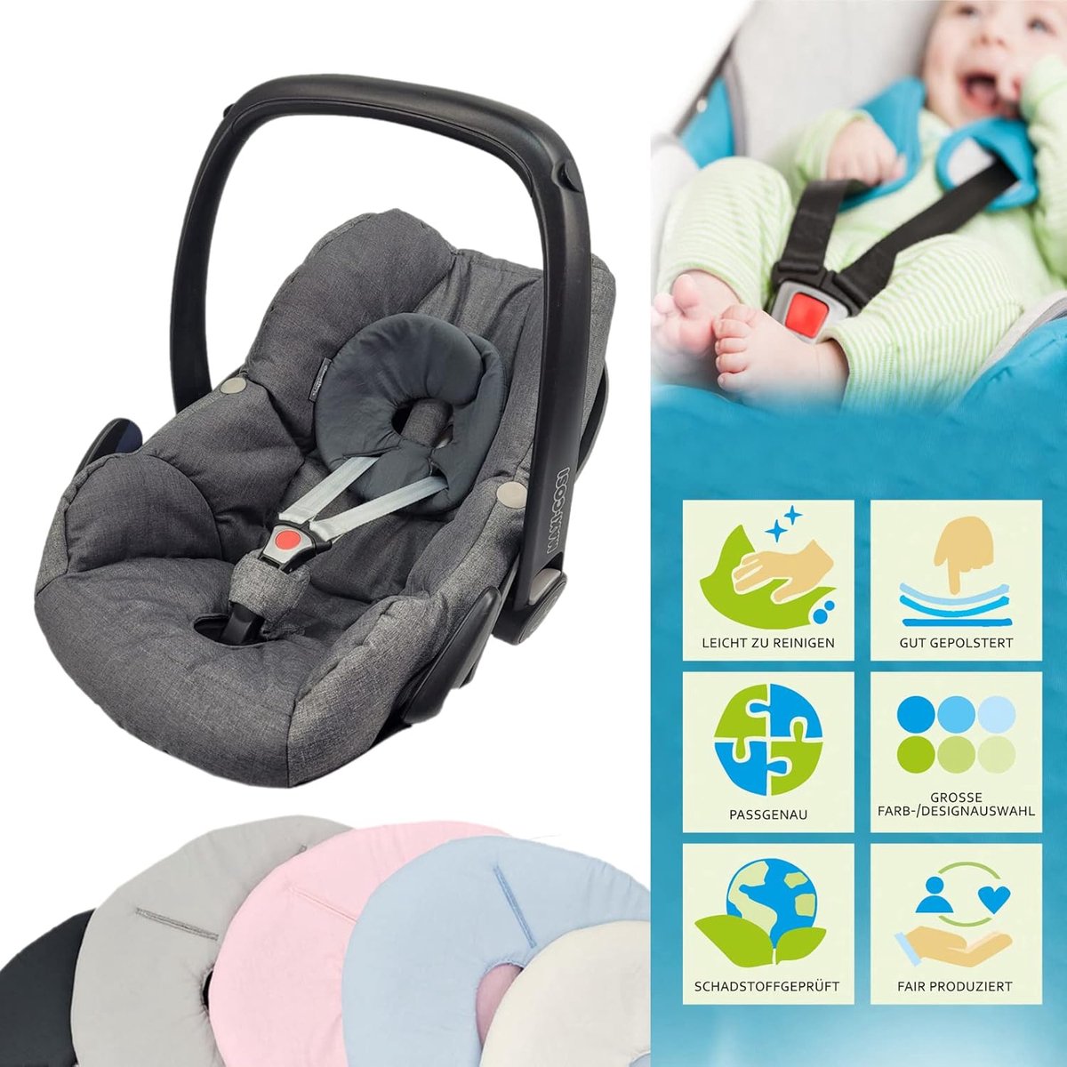 Hoofdondersteuning Babyzitje Katoen thumbnail 3