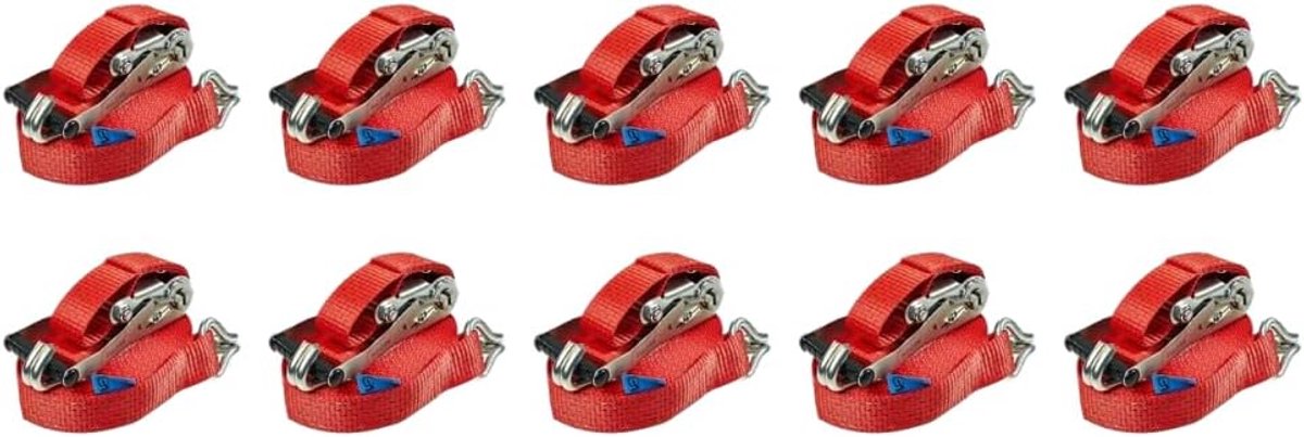 Spanband met Ratel - Sjorband Aanhanger - Lading Zekeren - 8 Meter Lengte - 5 Ton - Rood