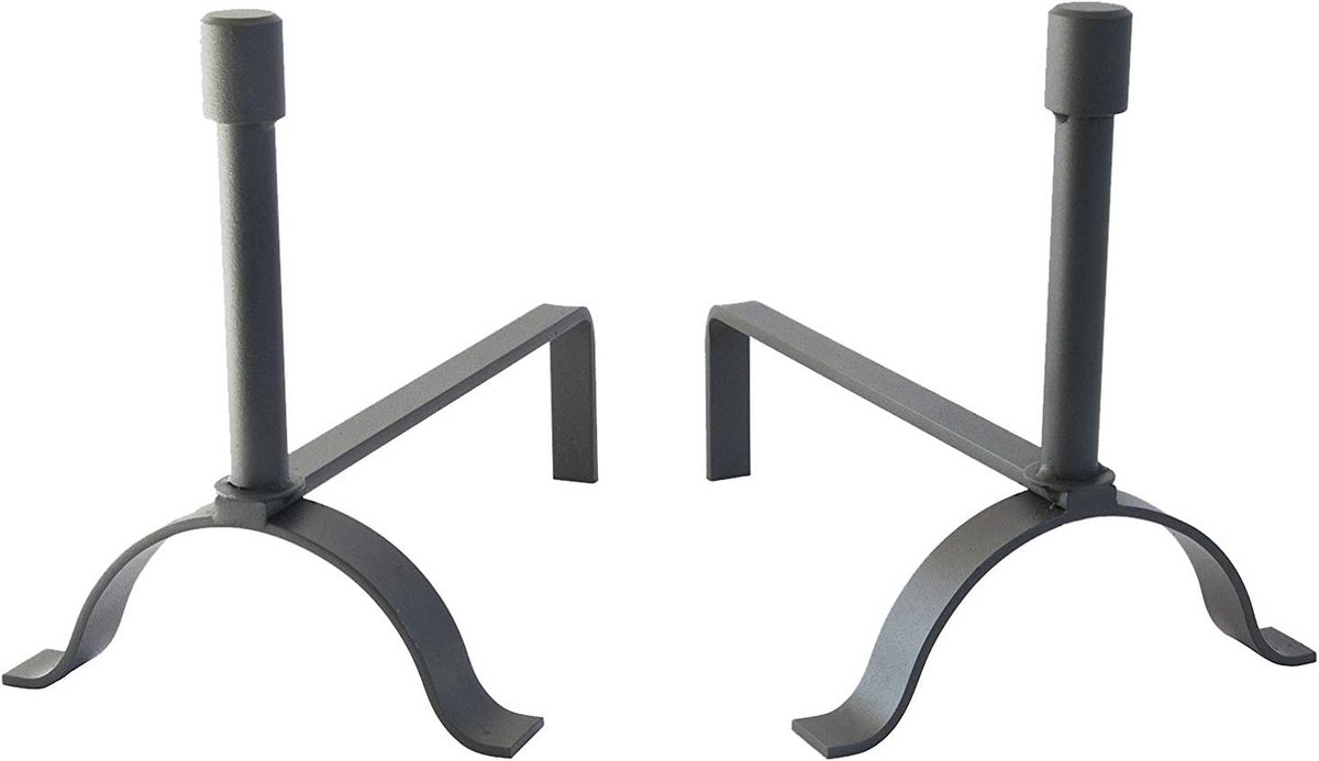 Smeedijzeren vleugels voor open haard in grafiet modern design