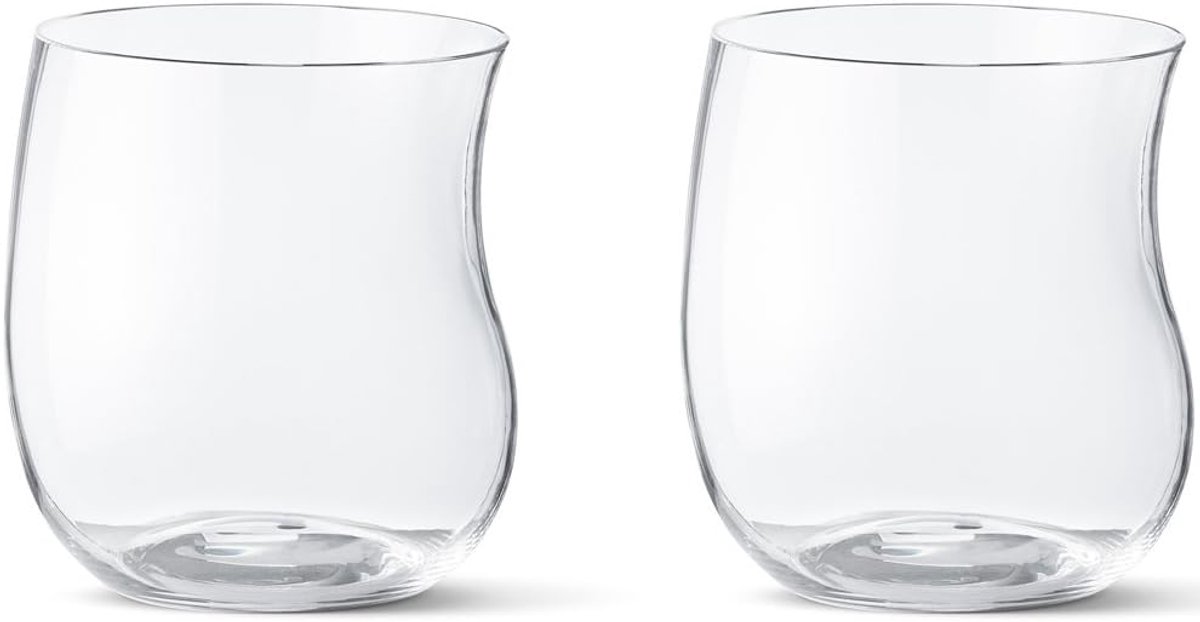 Set van 2 Mondgeblazen Glazen Tuimelaars Scandinavisch Design