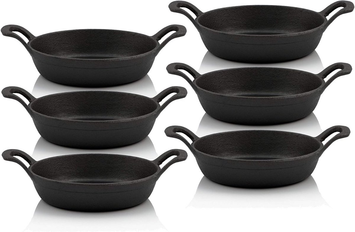 Gietijzeren Serveerpan Rond 16 cm - Grillpan, Stoofpan voor Oven en BBQ