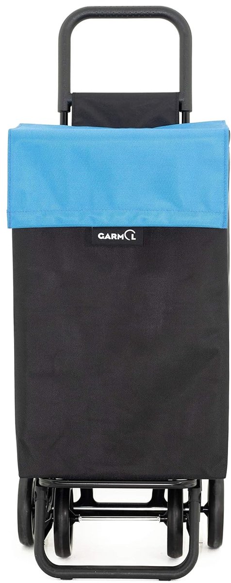 Grote Opvouwbare Boodschappentrolley - 48 Liter - Zwart en Blauw