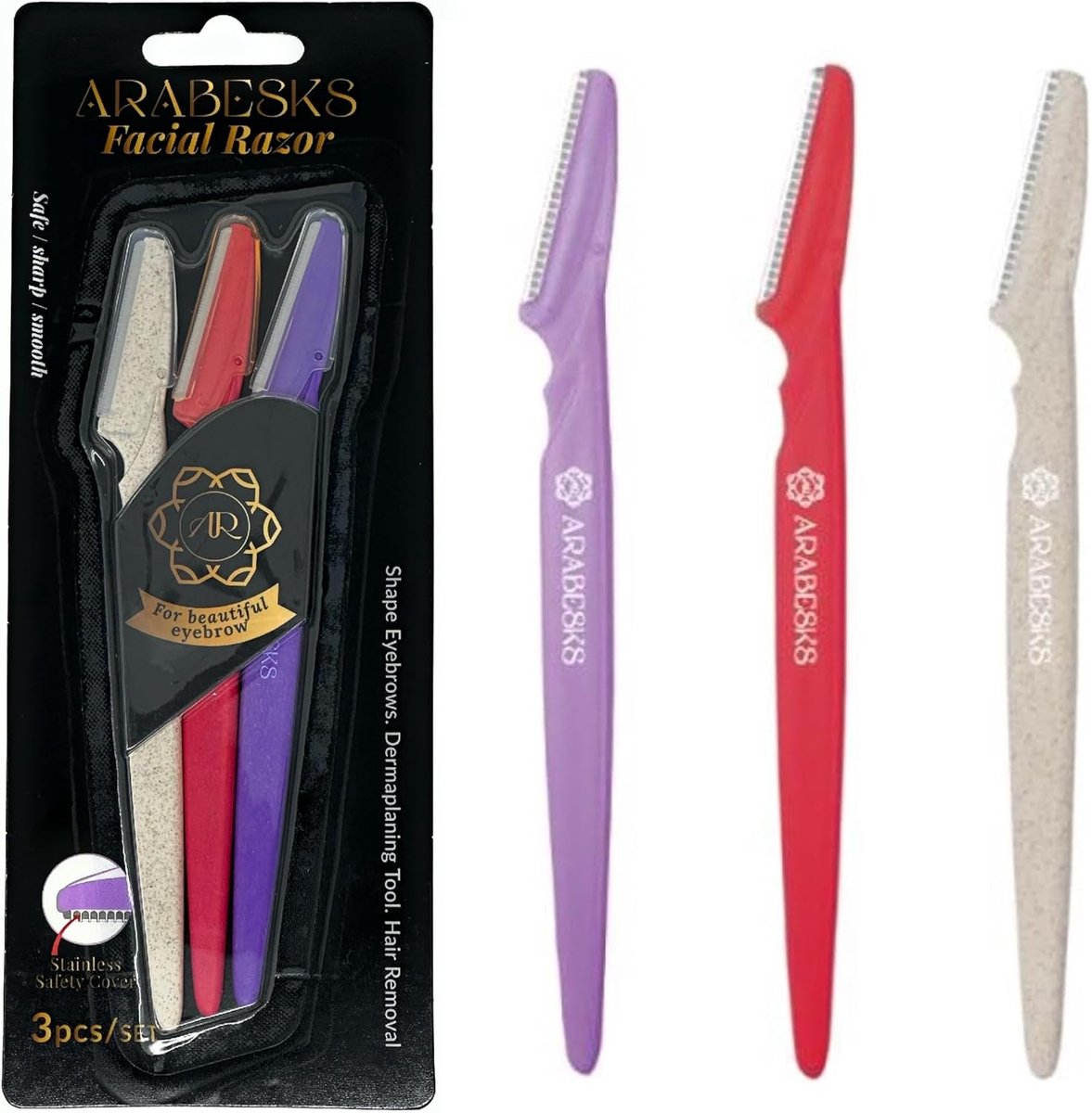 Dermaplaning Tool Set voor Gezicht en Wenkbrauwen - 3 Stuks