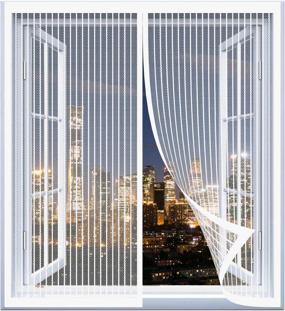 Vliegenhor Deur Magnetisch 130x75cm Zonder Boren voor Balkondeur en Terras