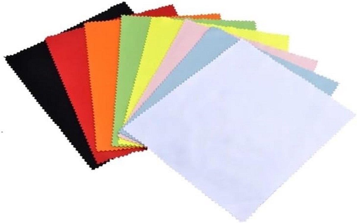 100x Microvezeldoekjes voor Brillen en Lenzen - Diverse Kleuren 15x18cm