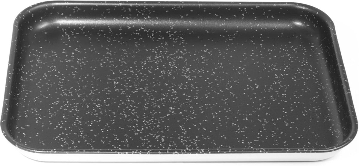 Professionele Pizzaplaat met Antiaanbaklaag - Ovenbestendig Aluminium - 35x25 cm - Zwart