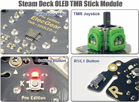 TMR Joystick Moduul Vervanging voor Steam Deck OLED Reparatieset met Hall Effect en MCU Kalibratie — afbeelding 2
