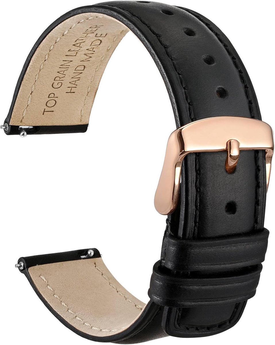 Leren Horlogeband - Vervangende Band - Dagelijks Gebruik - Snelle Verwisseling - 16-24mm - Verweerd Bruin