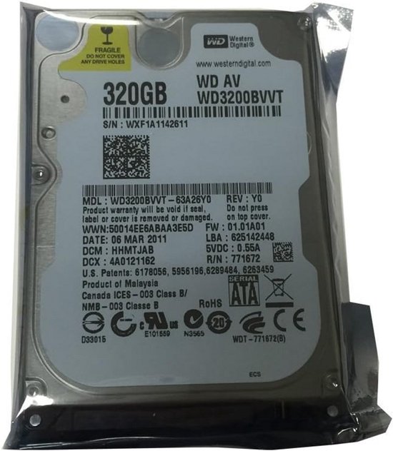 Interne Harde Schijf 2,5 inch 320GB SATA - 5400 RPM - 2.5" Laptop HDD van Merkloos — afbeelding 2