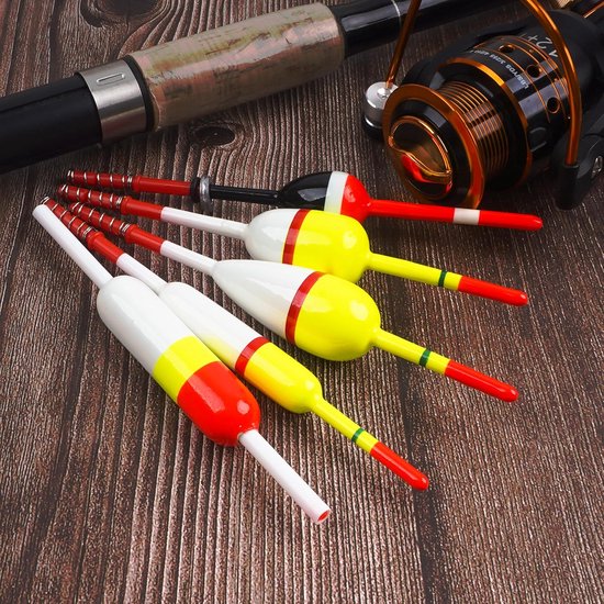 Verschillende Visdobbers Set Balsa Hout Drijvers voor Panfish Crappie Snoekbaarzen — afbeelding 4