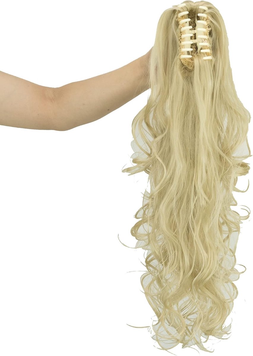 Dik Paardenstaart Haarstuk met Klauwclip in Vuilblond