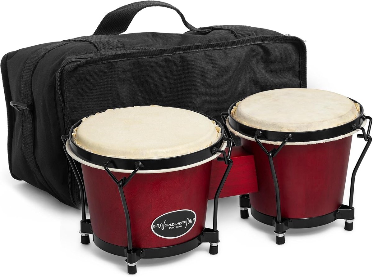 Eiken Bongo Set 6" & 7" voor Beginners met Gewatteerde Draagtas