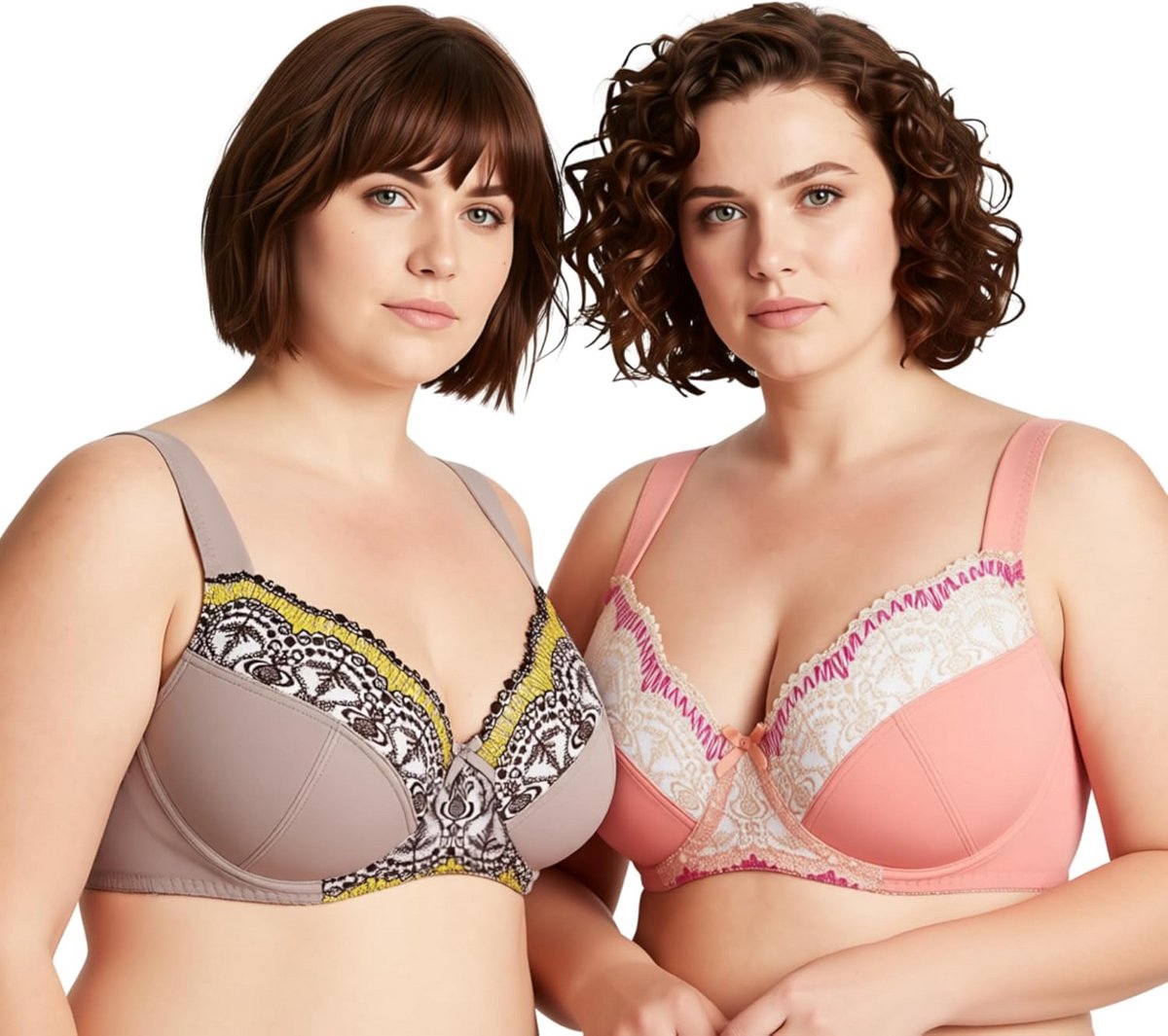 Grote maat beha - Minimizer bh - Dagelijks comfort - Verstelbare banden - C tot G cup - Zwart