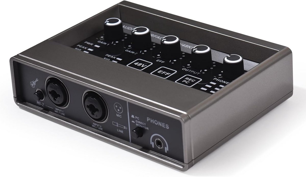 XLR Audio Interface voor Opname met DSP en 48V Fantoomvoeding