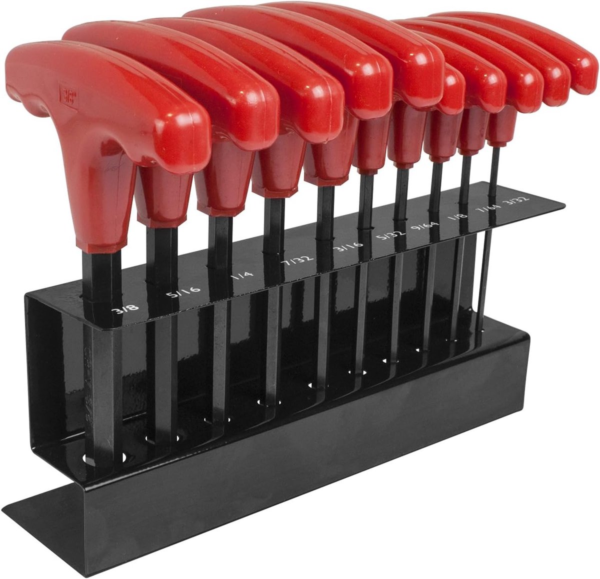 T-Handle Set - Inbussleutels SAE - Klusklare Projecten - 10 Delig - SAE Maten - Rood
