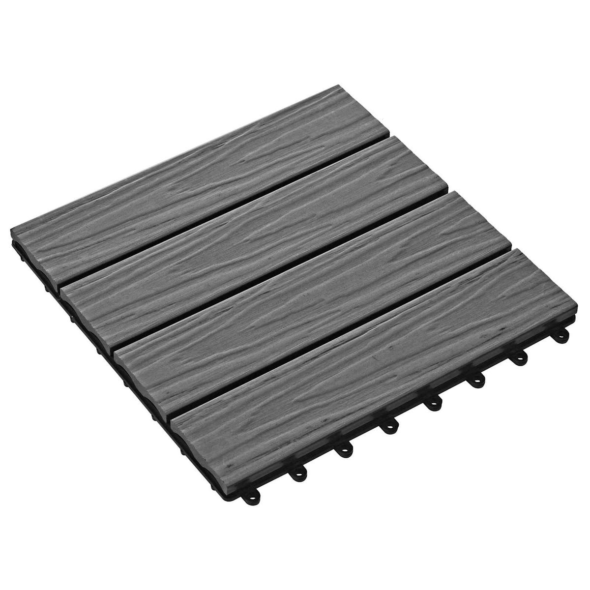 vidaXL - Terras - Tegel - 3D-Design - 11 - pcs - Grijs - 30 - x - 30 - cm - WPC