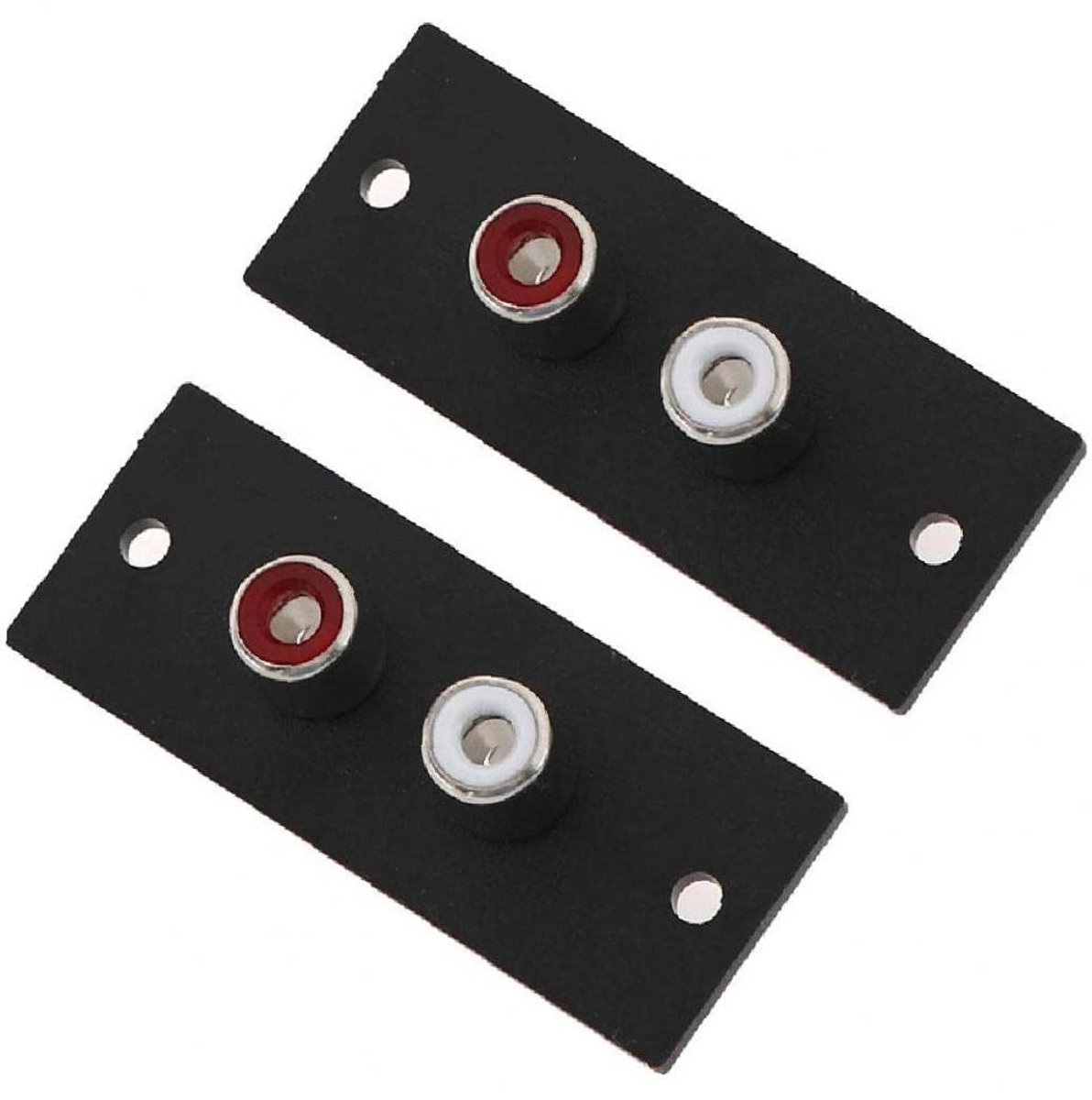 Paneel Plaat Socket - Audio Adapter - Verbinding Maken - Koperen Kern - 5.1 x 1.9 cm - Zwart