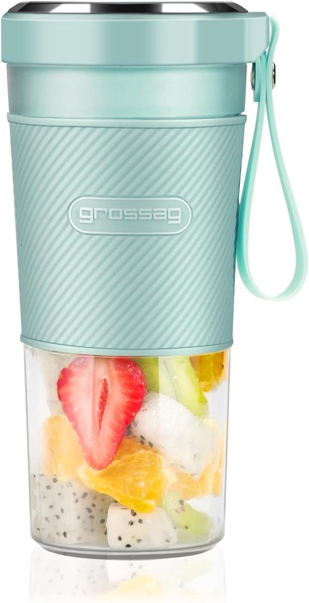 Accu Smoothie Mixer - To Go Blender - Verse Smoothies Maken - USB Oplaadbaar - 03 Liter - Turquoise