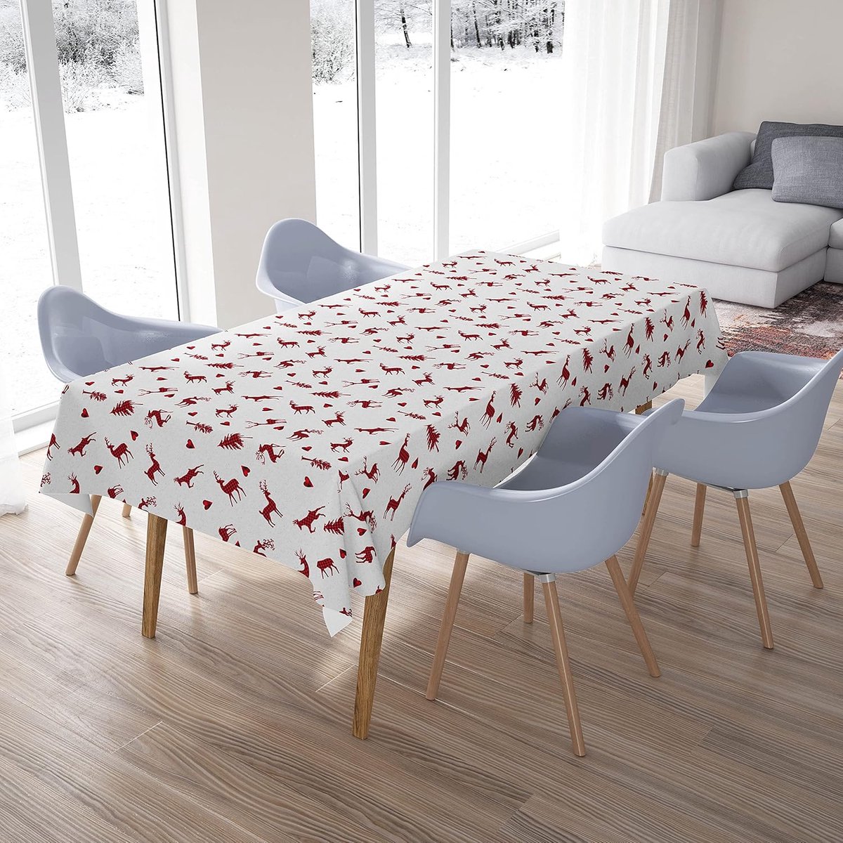 Rond Katoenen Tafelkleed Zee Koraal Design - 180 cm