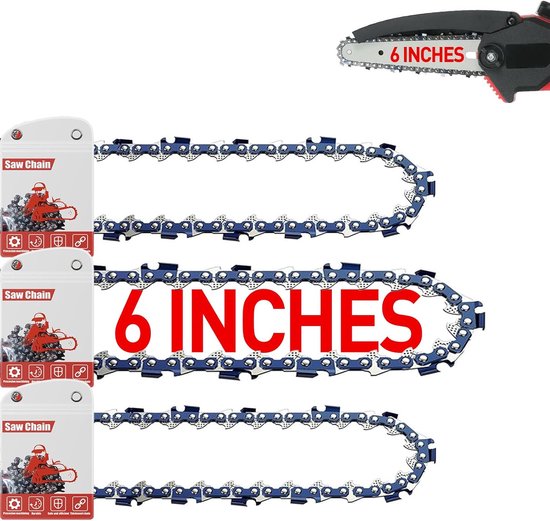 8 inch Zaagkettingen - 3-pack van 20 cm, 1,1 mm, 1/4 inch LP Kettingen voor Kettingzagen van Merkloos	 — afbeelding 4
