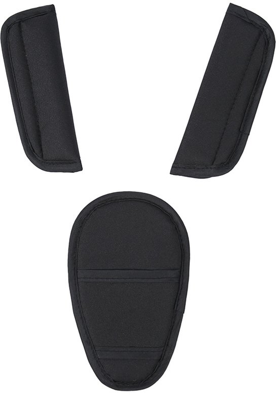 Autogordel Beschermers Set - 3 Stuks Gordelhoezen met Schouderkussen - Universele Gordelbeschermer voor Auto, Kinderwagen & Autostoel - Zwart van Merkloos — afbeelding 3