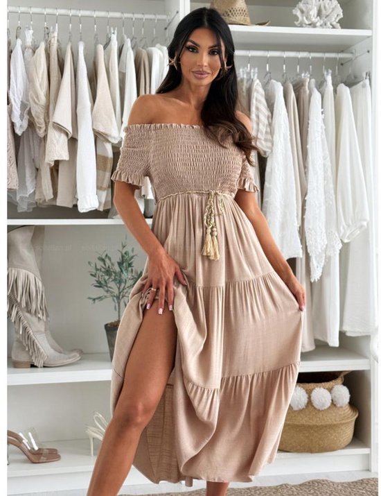 BUOYDM Dames Jurk Zomer Lange Feestjurk Bloemen Print Strand Jurk Maxi-Jurk rood XXL