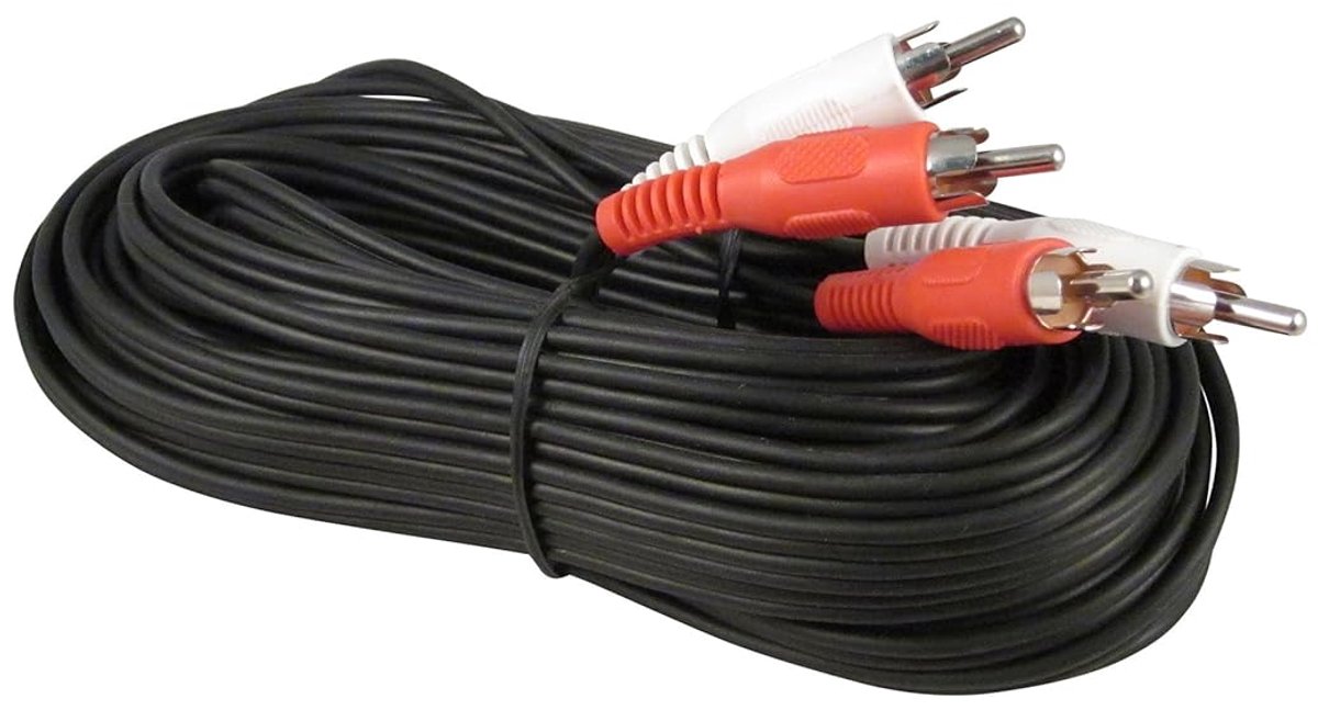 Audiokabel RCA - Verbindingskabel Geluid - Stereo Systeem - 2 Mannelijk naar 2 Mannelijk - 15 Meter
